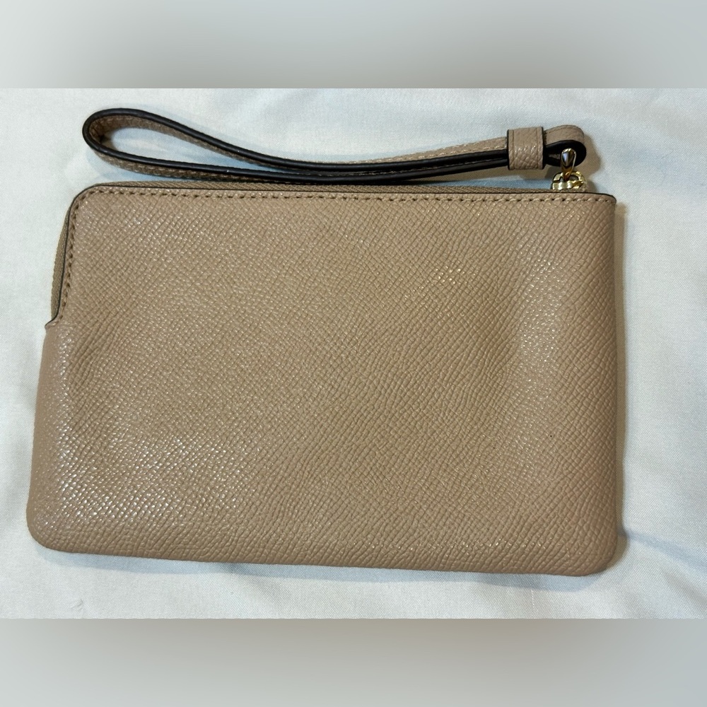 Coach Tan Corner Zip Wristlet - Picture 2 of 9